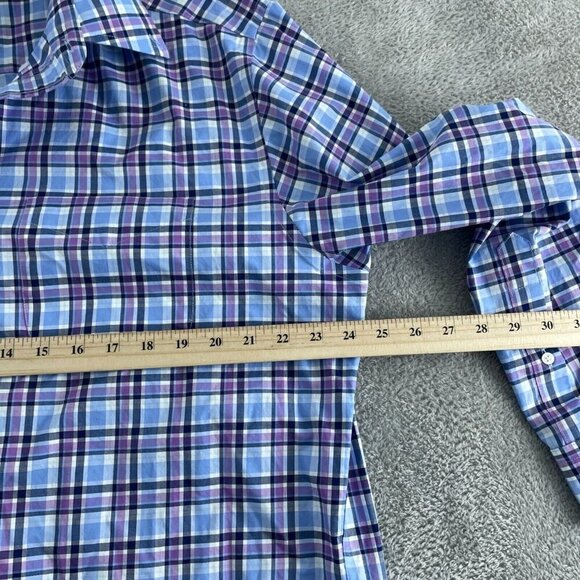 Jos. A. Bank Traveler Mens Long Sleeve Plaid Shirt  Fit L  5315 - Picture 5 of 7